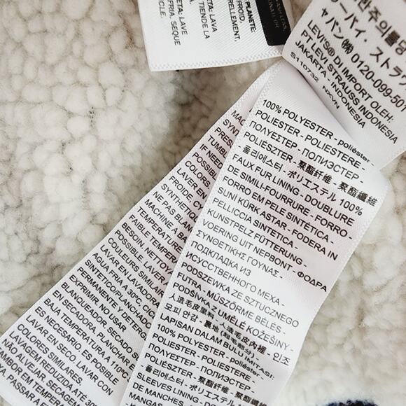 Levi's Brown & Blue Oversized Plaid Flannel Sherpa Lined Trucker Jacket Men's XL - Picture 4 of 7